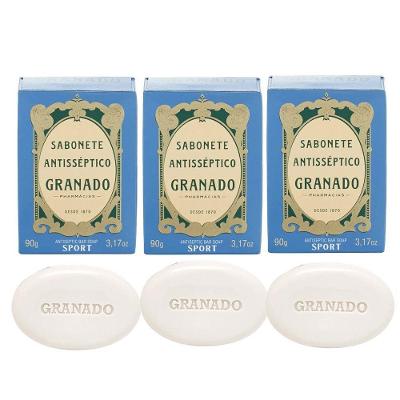 Kit 3 Sabonete Antisséptico Granado Em Barra 90g Sport Vegetal