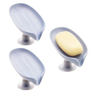 Kit 3 Saboneteira De Pia Com Ventosa E Drenagem Plástico Cinza Lyor