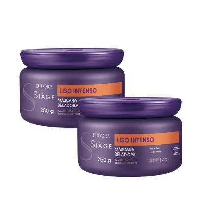 Kit 2 Máscara De Hidratação Capilar Liso Intenso Antifrizz Contra Frizz 250g Eudora Siàge