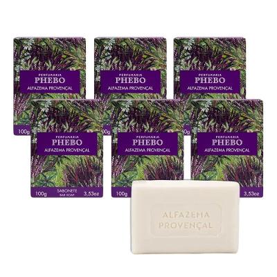 Kit 6 Sabonete Phebo Alfazema Provençal Em Barra Cremoso 100g