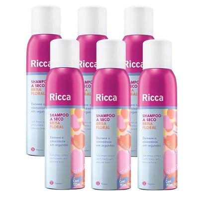 Kit 6 Shampoo A Seco Brisa Floral Remove Oleosidade Ricca 150ml