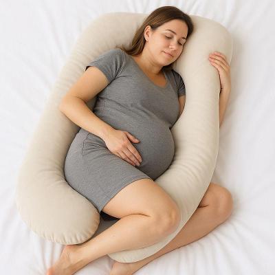 Almofada Travesseiro De Corpo Gestante Relaxante Isa Grande Macia Veludo Bege Claro - Desk Design