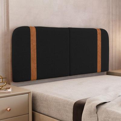 Cabeceira Painel Orgânico Cama Box King Size Flay 195cm Dobrável Bouclé Preto - Desk Design