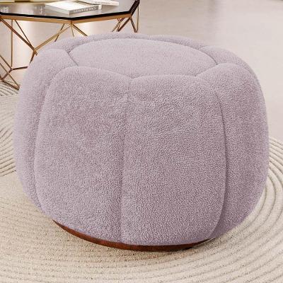 Puff Decorativo Estilo Abóbora Orgânico Shell Bouclê Rosé - Desk Design