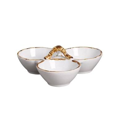 Petisqueira 3 Divisórias Borda De Bambu Natural Scalla 1ª L