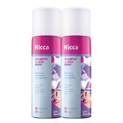 Kit 2 Shampoo A Seco Ricca De Bolso Remove Oleosidade Berry 50ml