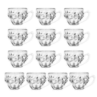 Jogo 12 Xícara De Café De Vidro Transparente Roks 185ml Em Casa Tem
