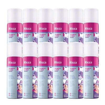 Kit 12 Shampoo A Seco Ricca De Bolso Remove Oleosidade Berry 50ml