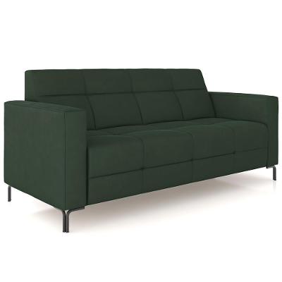 Sofá 3 Lugares Sala Living Industrial 200cm Senna K01 Veludo Verde - Lyam Decor