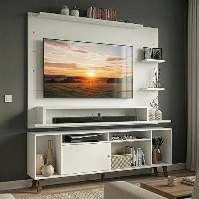 Rack Com Painel Para Tv Até 60 Polegadas 180 Cm Com Pés Branco/rustic Cancun Madesa Branco/rustic