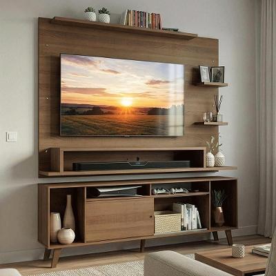 Rack Com Painel Para Tv Até 60 Polegadas 180 Cm Com Pés Rustic Cancun Madesa Rustic
