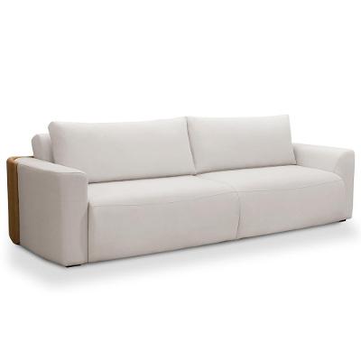 Sofá Cama Retrátil 4 Lugares Para Sala 260cm Tâmisa F04 Linho Cru Couríssimo Whisky - Lyam Decor