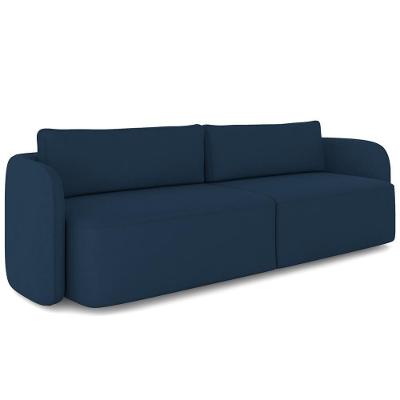 Sofá 3 Lugares Sala Living Orgânico 220cm Oregon K01 Veludo Azul Marinho - Lyam Decor