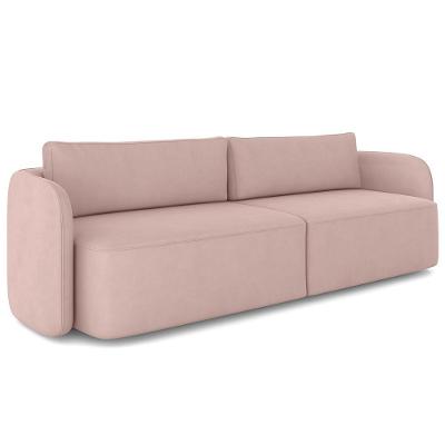 Sofá 3 Lugares Sala Living Orgânico 240cm Oregon K01 Veludo Rosê - Lyam Decor