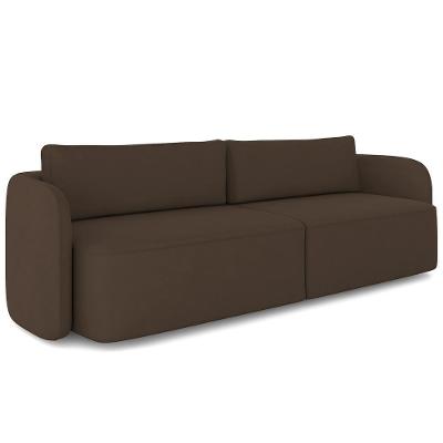 Sofá 3 Lugares Sala Living Orgânico 220cm Oregon K01 Veludo Marrom - Lyam Decor