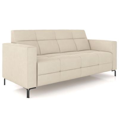 Sofá 3 Lugares Sala Living Industrial 180cm Senna K01 Veludo Bege - Lyam Decor