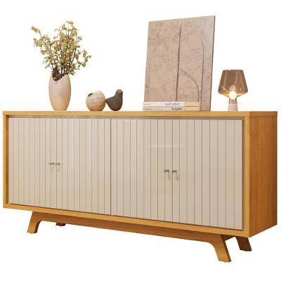 Aparador Buffet Para Sala De Jantar 4 Portas 180cm Junia D05 Cedro Off White - Lyam Decor