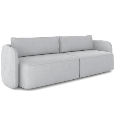 Sofá 3 Lugares Sala Living Orgânico 240cm Oregon K01 Veludo Cinza - Lyam Decor