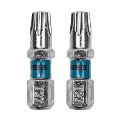 Bit Torx T27 25mm Aço Rápido 2 Pçs Gross Magnético