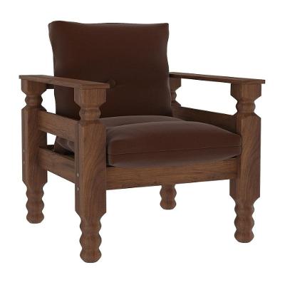 Poltrona Madeira Maciça Liz Multimóveis Vcr7003 - Marrom Marrom