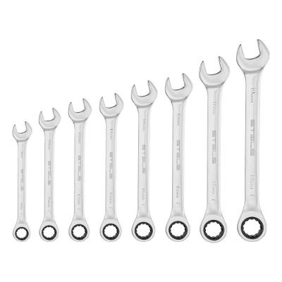 Jogo Chave Combinada Catraca 8 Pçs 72 Dentes Stels 1451455