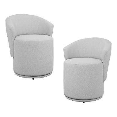Kit 2 Poltronas Orgânicas Decorativas Mavi Bouclê Cinza Claro Desk Design