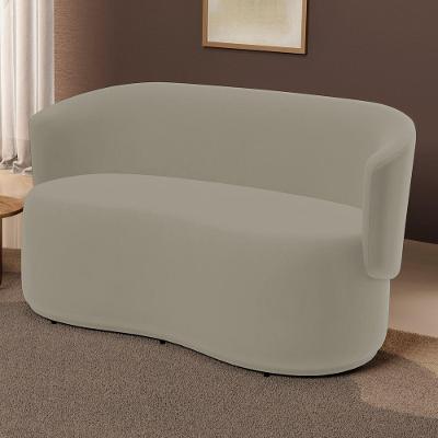 Poltrona Namoradeira Aisha 02 Lugares Orgânica Veludo Bege - Desk Design