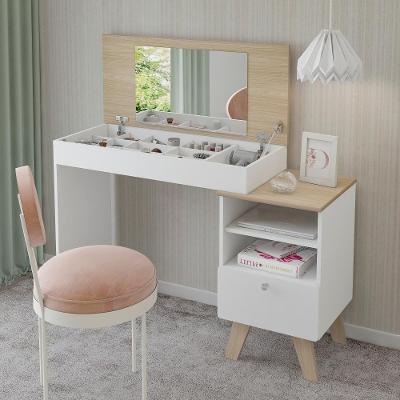 Escrivaninha Penteadeira Dora 1 Gaveta Naturale-Branco Artely Naturale-Branco