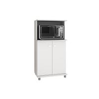 Balcão Multiuso Cozinha   BL-3307 c/ 2 Portas e Nicho p/ Microondas 60cm Branco - Tecno Mobili - 1
