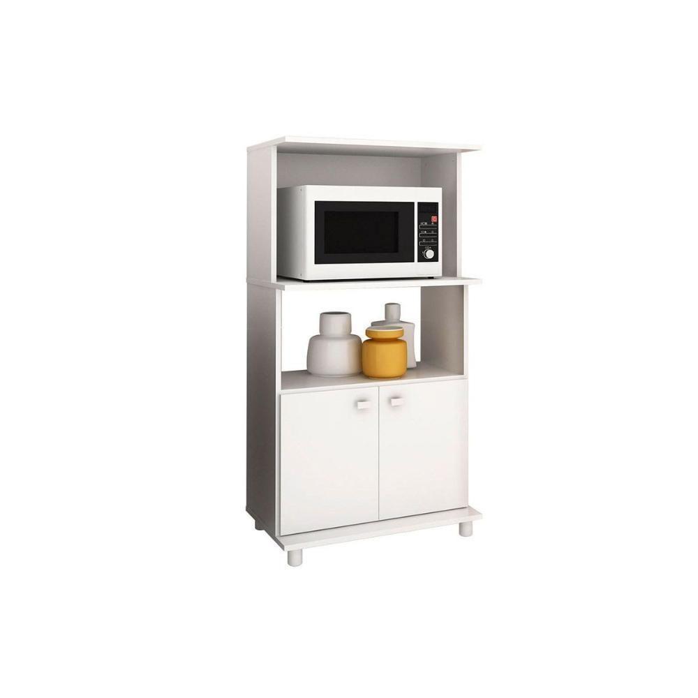 Balcão Multiuso Cozinha   BL-3301 c/ 2 Portas e 2 Nichos 60cm Branco - Tecno Mobili - 1