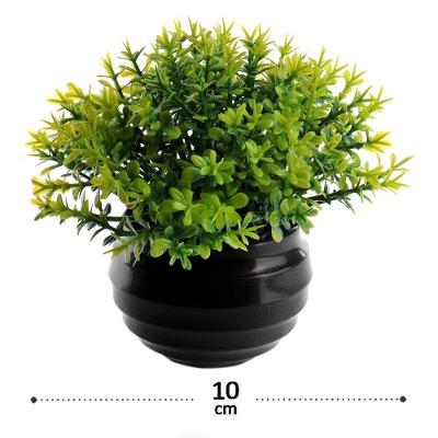 Vaso Decorativo De Plástico 9cm Com Planta Color - Tudo Em Caixa