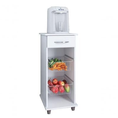 Fruteira Regia Com 2 Cestos E 1 Gaveta Branco Brilho - Móveis Fiorello