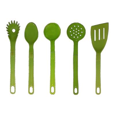 Jogo Conjunto De Talheres Nylon Utensílios Verde 5 Peças