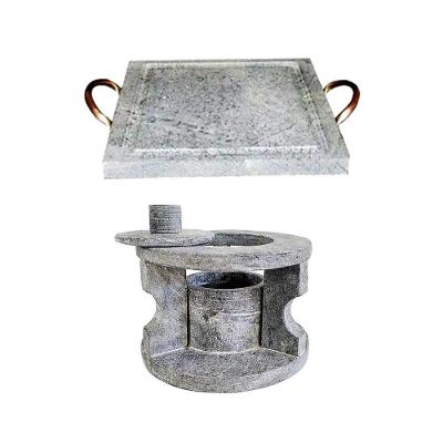 Fogareiro Réchaud P E Chapa Quadrada 20X20Cm Pedra Sabão