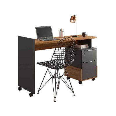 Escrivaninha Alessa M1 Amêndoa Com Chumbo - Lukaliam Móveis