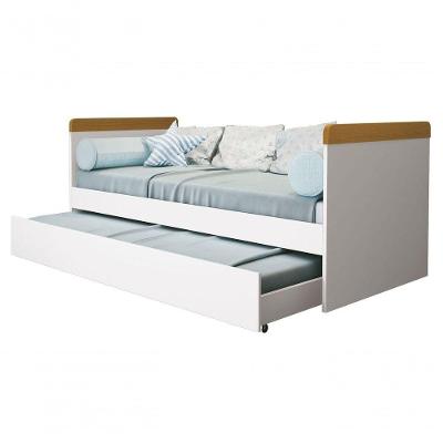 Bicama Babá Solteiro Nuth Branco Fosco Com Savana Fosco - Moveisaqui