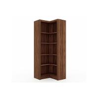 Estante De Escritório Me4132 De Canto C/ 4 Prateleiras Nogal - Tecno Mobili - 1