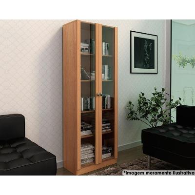 Estante de Escritório ME4115 c/ 2 Portas c/ Vidro Amêndoa - Tecno Mobili