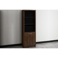 Estante De Escritório Me4110 C/ 2 Portas E 3 Prateleiras Rústico - Tecno Mobili - 1