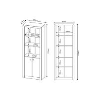 Estante De Escritório Me4110 C/ 2 Portas E 3 Prateleiras Rústico - Tecno Mobili - 2