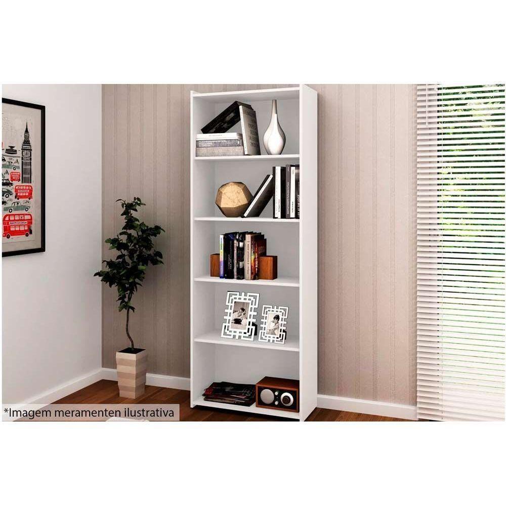 Estante de Livros ESM201 c/ 4 Prateleiras Branco - Movelbento - 4