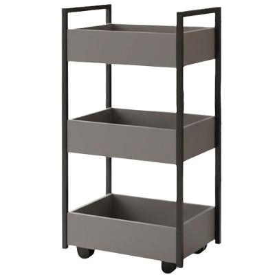 Carrinho Organizador Multiuso 3 Cestos Bp Lais 50 Cm Grafite Eratto Moveis