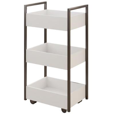 Carrinho Organizador Multiuso 3 Cestos Bp 50 Cm Lais Branco Eratto Moveis