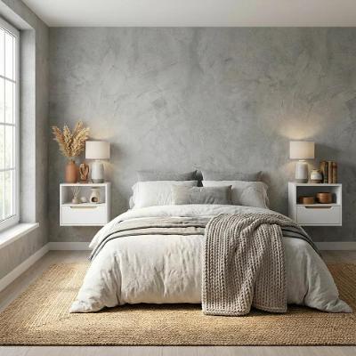 Kit 2 Mesas De Cabeceira Suspensas Branco Pérola