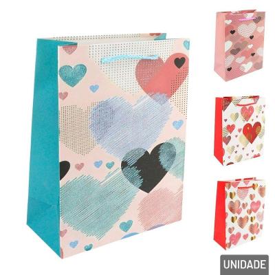 Sacola De Papel 23x18cm Flores Glitter - Tudo Em Caixa