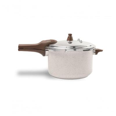 Panela De Pressão 24 Cm 6,8 L Cerâmico Fundo De Indução Linha Ceramic Life Pressure Brinox Vanilla