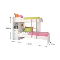 Colchão Pérola Polar (3un) + Beliche Plus c/ Auxiliar Branco - 14