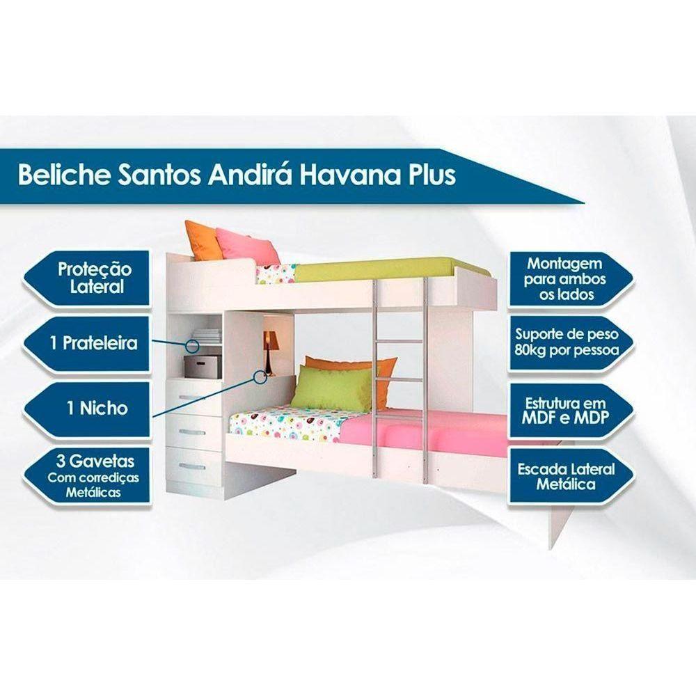 Colchão Pérola Polar (2un) + Guarda Roupa Veneza Luxo + Beliche Plus Branco - 4