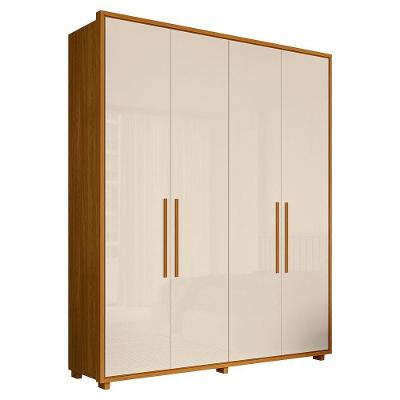 Guarda Roupa Casal Greco 4 Portas Mdf 188 Cm Cinamomo Off White Madetec