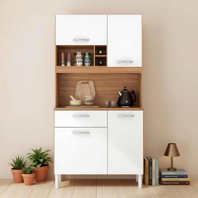 Armário Balcão E Aéreo Cozinha Compacta 4 Portas 1 Gaveta - Amendola Branco Amendola Branco